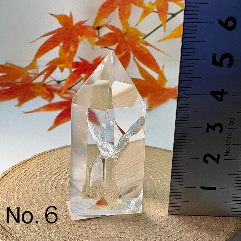 本水晶 六方 　パワーストーン　虹色に輝く