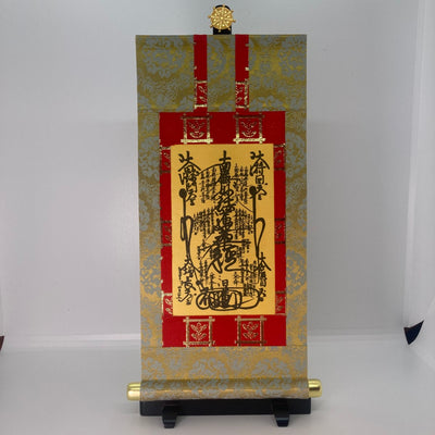 仏具　仏壇用掛け軸　木製スタンド　黒檀色