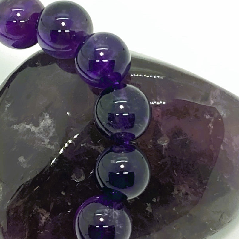 ブレスレット 紫水晶 アメジスト 　３Aクラス丸玉１０㍉ パワーストーン