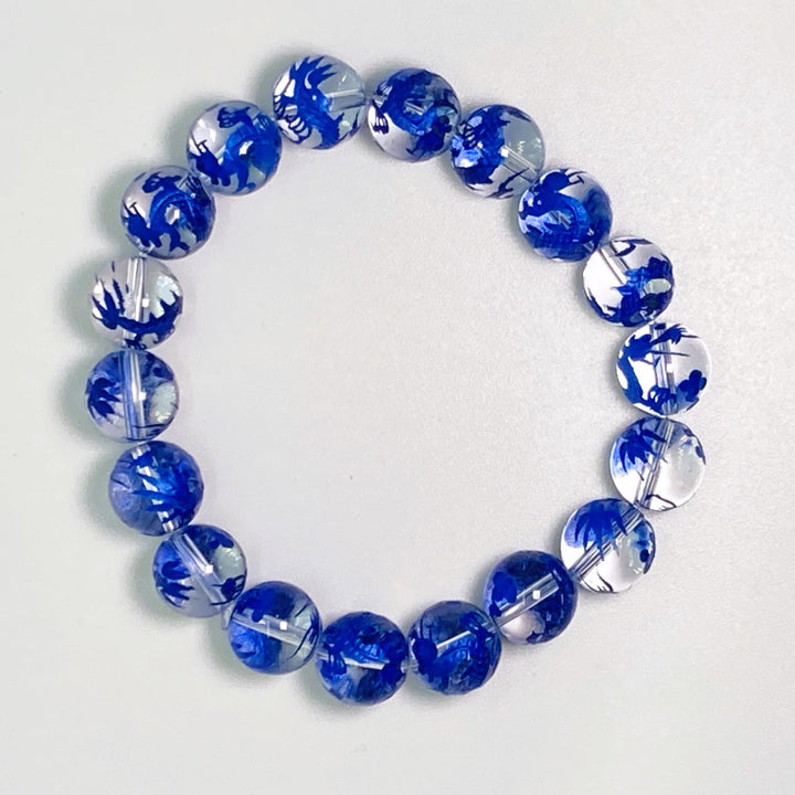 身延山 紫雲堂】 腕輪数珠 本水晶 12㍉丸玉 ドラゴン（竜神