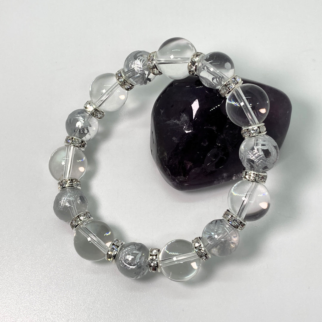 身延山 紫雲堂】 腕輪数珠 本水晶16㍉ ＆水晶ドラゴン（竜神）12