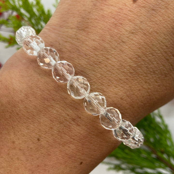 身延山 紫雲堂】 ブレスレット 本水晶 最高級磨き 64面カット