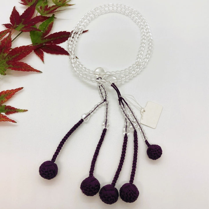 身延山 紫雲堂】 珠数 日蓮宗 本水晶 八寸丸玉 編込房 色10種 共