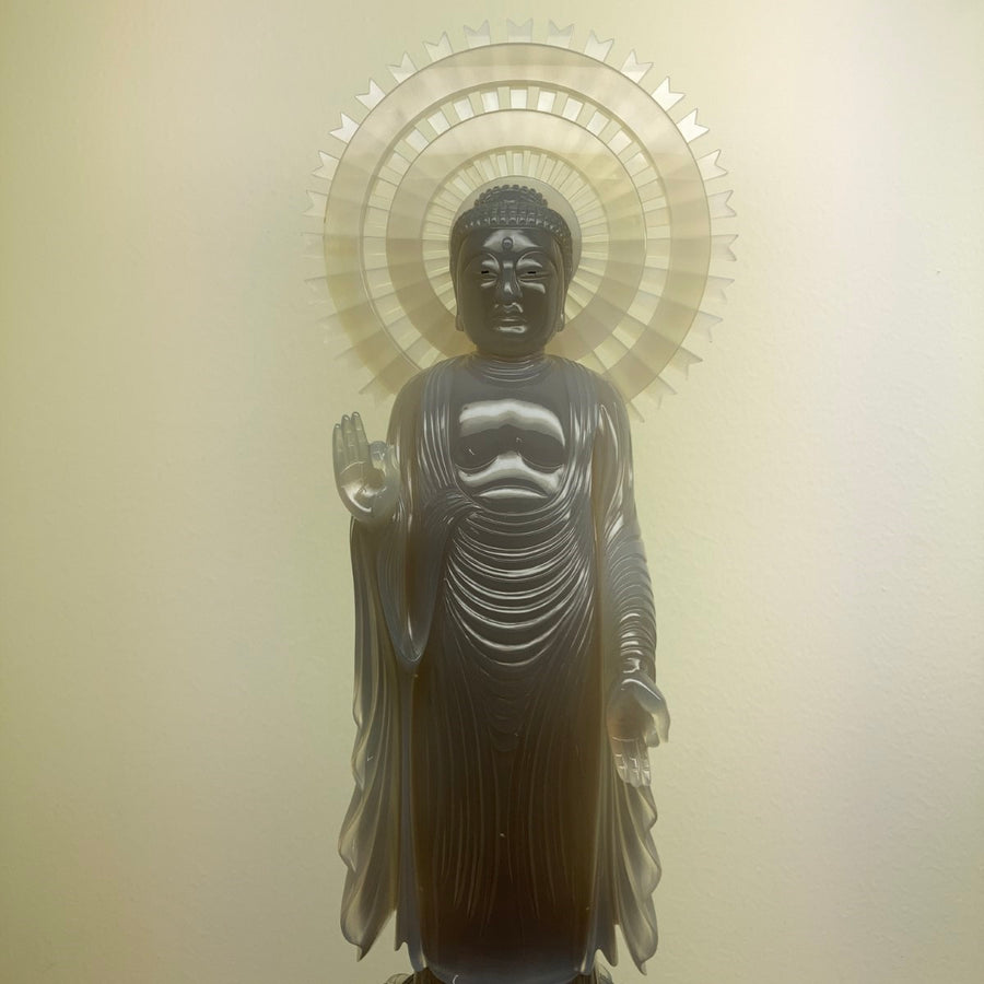 天然石水晶の大日如来様　置物　彫物NO.030301 天然石水晶の大日如来様 置物 彫物NO.030301 置物