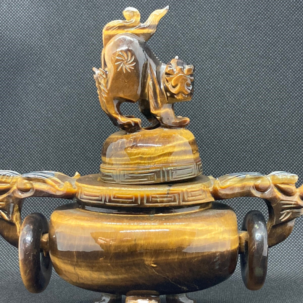 天然石 一級研磨細工師 虎眼石 香炉 – 紫雲堂