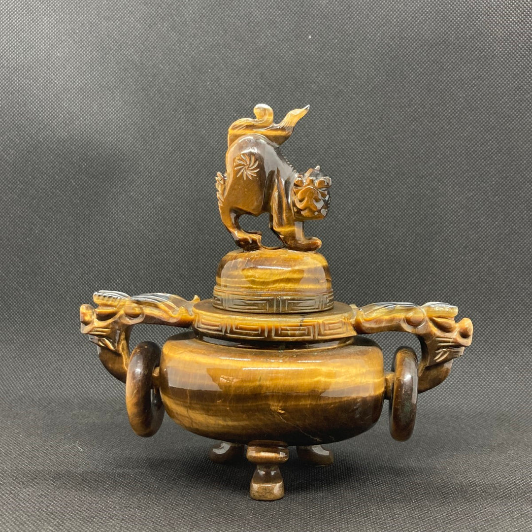 天然石 一級研磨細工師 虎眼石 香炉 – 紫雲堂